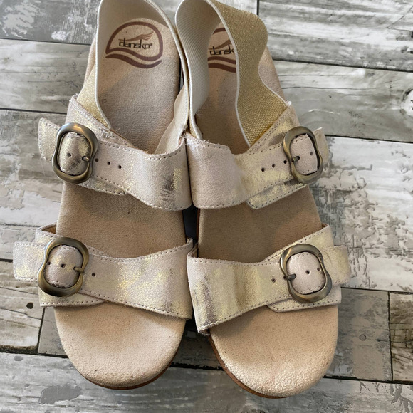 dansko gold sandals